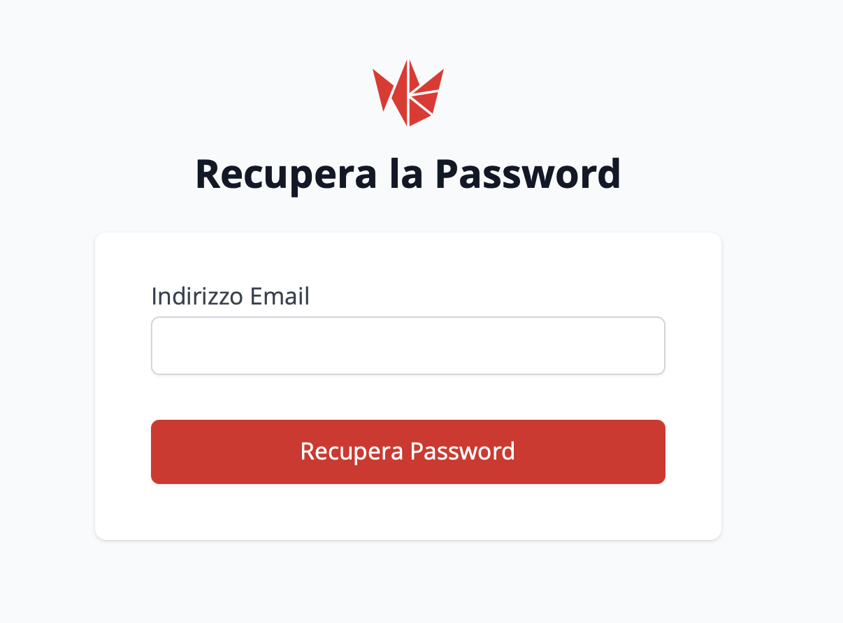 Schermata recupero password
